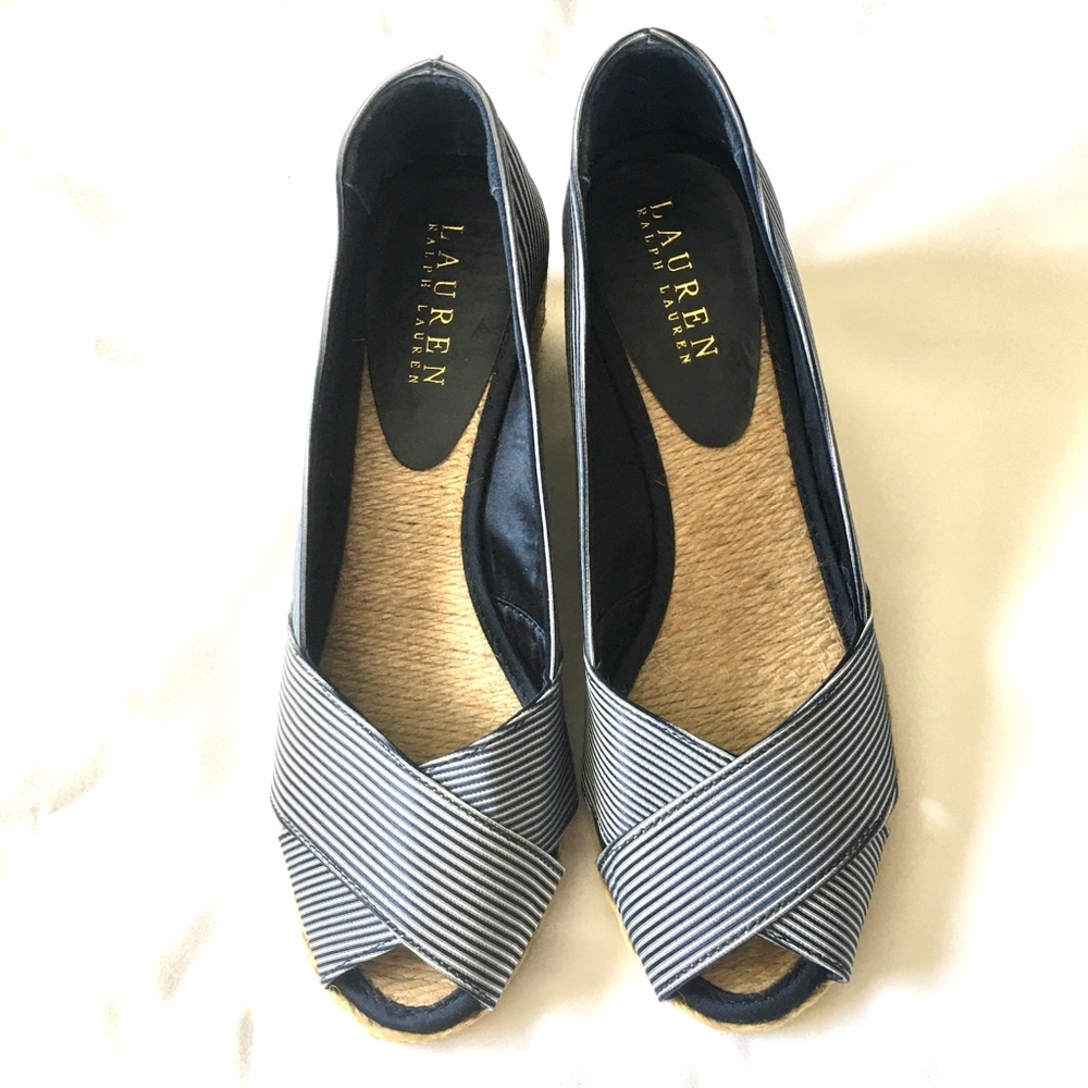 Lauren by Ralph Lauren Peep-toe Criss Cross Wedge